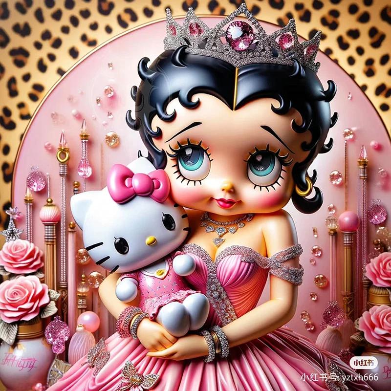 5D DIY Cartoon Girl Diamante Pintura Kit, Mosaico Arte Presente, Cruz Bordados, Handmade, 5D - Image 1