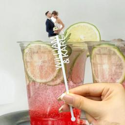 Personalizado Imprimir Agitadores Bebida, Nome Personalizado e Foto, Festa de Casamento, Batismo, Cocktail, Acrílico, 10, 50, 100 - Image 4