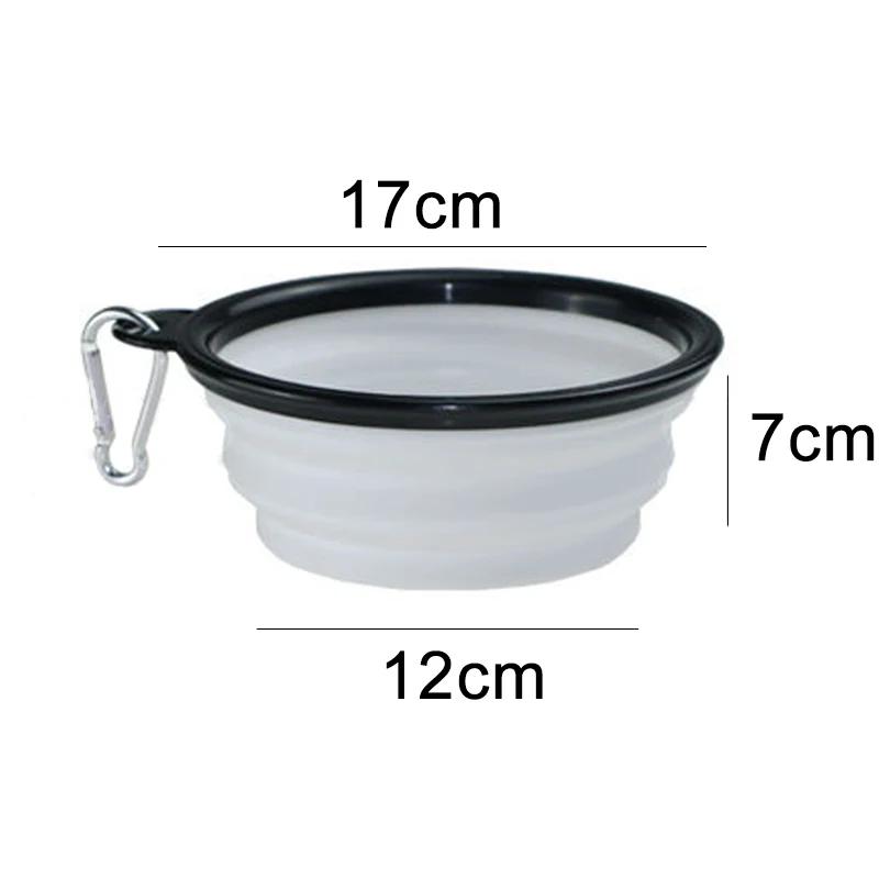 Dobrável Silicone Comida e Água Bowl para Animais de Estimação, Suprimentos Dobráveis Portáteis, Mosquetão, Acampamento ao ar livre, Viagem, Pratos - Image 1