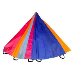 Jogar Parachute 8 Pulseira Dia 2m 3m Parachute com Alças Multicolorido para Crianças Ao Ar Livre Rainbow Umbrella Jogos Exercício Toy - Image 3