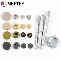 80 conjuntos de metal snap botões com kit ferramenta prendedor 10/12/15mm imprensa parafuso prisioneiro decoração fivela saco roupas couro artesanato costura acessórios - Image 1