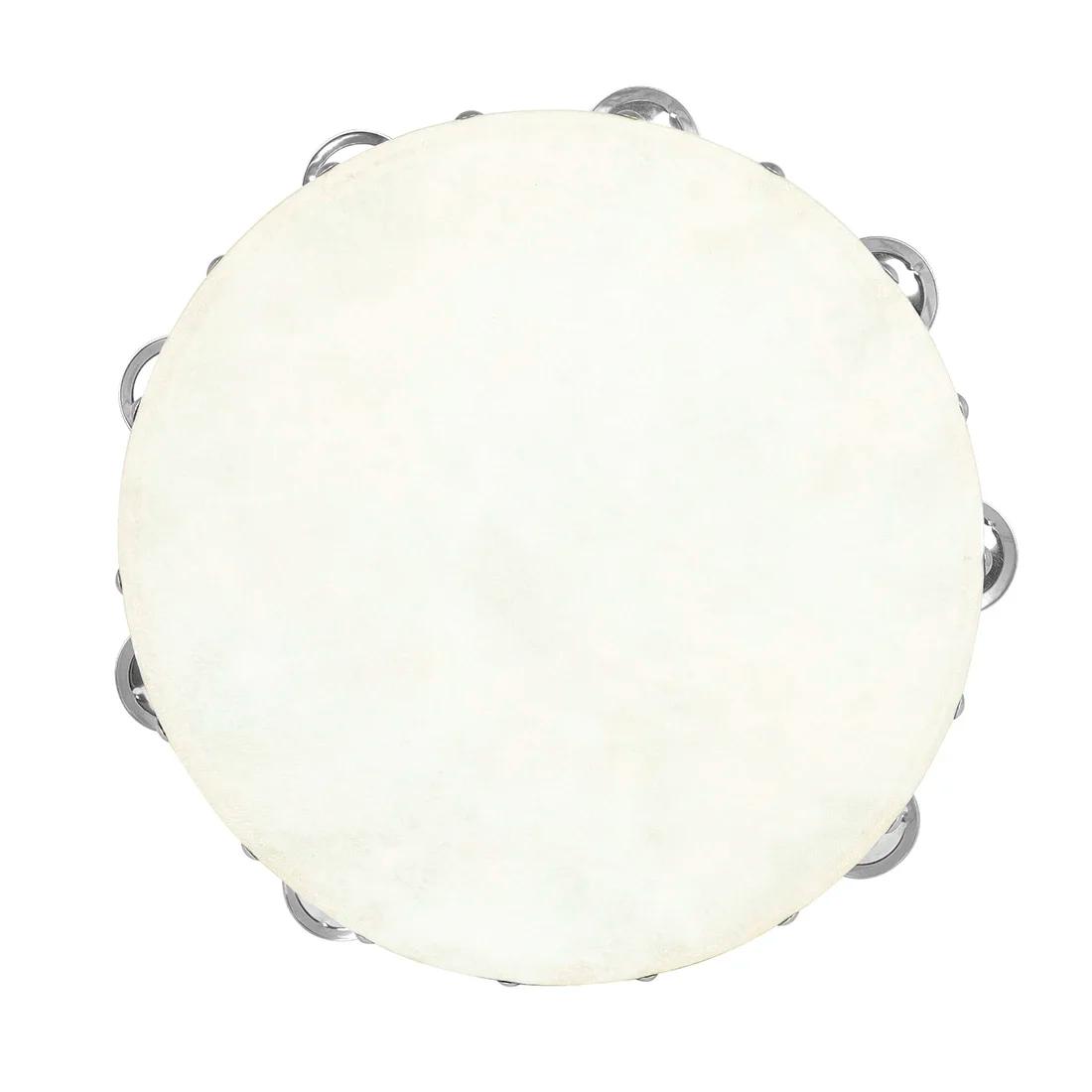 Pele de carneiro mão tambor para dança cristã, instrumentos de percussão, handdrum branco, bateria musical, tamborim presente, 10 pol - Image 1