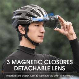 WEST BIKING-Capacete de Bicicleta Ultraleve com Óculos De Moldagem Integrado, Lente Magnética, Ciclismo Tampa Segura, MTB Respirável Capacete De Bicicleta - Image 4