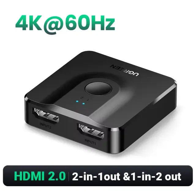 [Especial BR] UGREEN HDMI 2.1 Switch 8K 60Hz 2 em 1 saída para TV Xiaomi Xbox Series X PS5 Comutador HDMI compatível