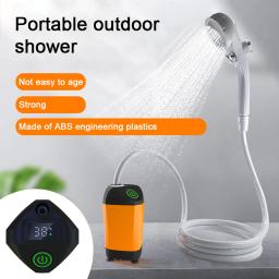 Chuveiro de acampamento ao ar livre portátil bomba chuveiro elétrico à prova dwaterproof água com display digital para acampamento caminhadas viagem pet rega - Image 2