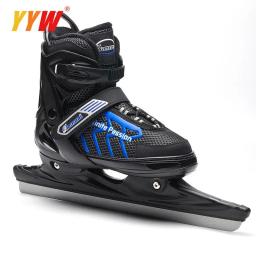 Sapato de Patinação com Lâmina de Gelo para Crianças e Adultos, Impermeável, PVC Térmico, Preto, Espessante, Figura Profissional, Patinação, Quente - Image 2
