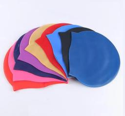 Toucas de natação com logotipo personalizado, durável, à prova d'água, boa elástica, silicone, touca de piscina para adultos - Image 1