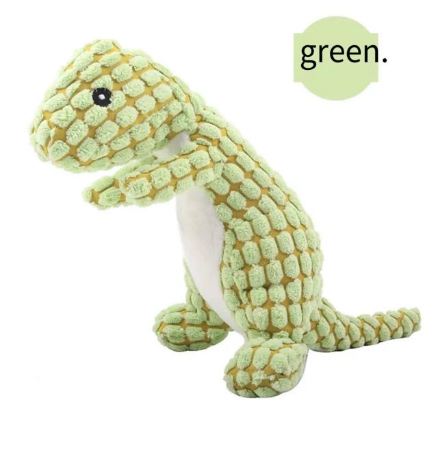 Pelúcia interativa de dinossauro para gatos e cães, brinquedo mastigável com recheio ideal para pequenos animais de estimação