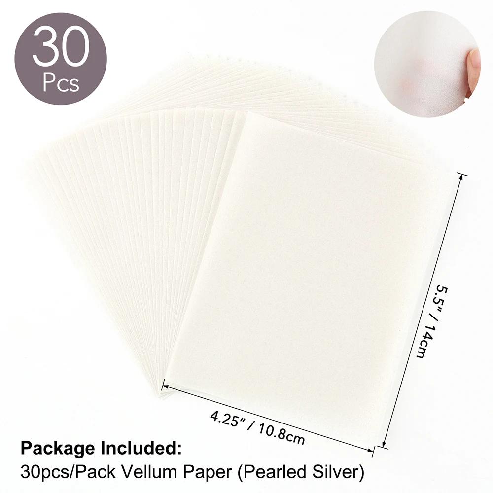 30 folhas de papel de velino liso fosco dourado/prata colorido, resistente ao calor, papel vegetal translúcido para gravação em relevo, fabricação de cartões - Image 1