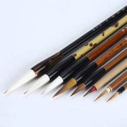 Pincéis de caligrafia chinesa com suporte da escova de bambu Roll-up, pintura Sumi, escrita arte kanji, escova aquarela, 6pcs, 9 pcs, 12 pcs, 16pcs - Image 4