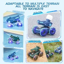 Infantil elétrico duplo controle remoto anfíbio canhão de água, habilidade especial, impermeável escalada RC veículo, mais novo, 2024 - Image 4