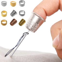 Metal Copper Sewing Thimble, protetor de dedo ajustável, dedo escudo anel, ferramentas DIY Quilting - Image 1
