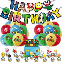 Super Banners Balões de Festa Temática para Crianças, Figuras Anime, Balões de Aniversário, Cartão Bolo, Decoração Pendurada, Brinquedo, 1 Conjunto - Image 1