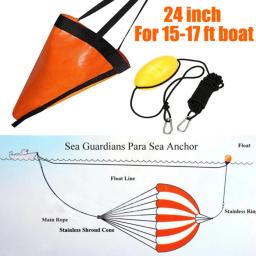 Barco Float Kayak Tow Rope Marine PVC Sea Anchor Drift Anchor Drogue Drifting Brake Remo com 30ft Recuperando Tow Throw Line - Image 1