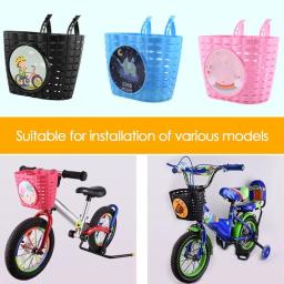 Cesta de armazenamento frontal de bicicletas para crianças, Transportador frontal para scooter, Bolsas para guidão, Scooter de ciclismo dos desenhos animados - Image 2