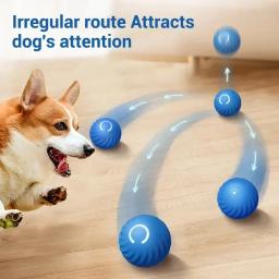 Automático eletrônico interativo treinamento Pet Toy, Brinquedo do cão inteligente, Gravidade movendo bola, Brinquedos de rolamento ativo recarregável - Image 3