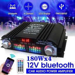 Amplificador de potência do carro com Bluetooth, sistema de áudio, caixa de áudio estéreo, 4 Voice Channel, FM, U Disk Player, DC 12V, BT-998 - Image 1