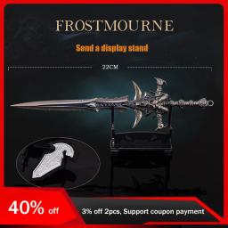 Warcraft Frostmourne Modelo de Arma, Painéis de Parede, Espada Toda Metálica, Periféricos de Jogo, Ornamento Artesanal, Presentes para Meninos, Coleção 22cm - Image 1
