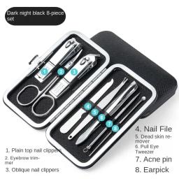 Aço inoxidável Nail Clippers para animais de estimação, massagem nos pés, grooming, beleza, manicure, acessórios para cães, orelha, conjunto colher, moedor, 8 itens - Image 2