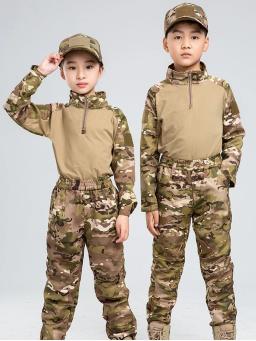 Meninos uniforme tático conjuntos de roupas de caça crianças airsoft camuflagem ternos caminhadas treinamento ao ar livre pai-filho - Image 3