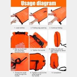 PVC Inflável Aberta Bóia De Natação Impermeável Tow Float Dry Bag Saco de esportes aquáticos Caiaque Canoagem Balde - Image 6