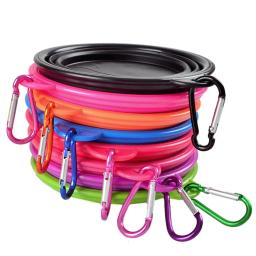 Alimentador de animais de estimação tigela dobrável silicone viagem cão tigela andando portátil tigela de água para pequeno médio cão gato tigelas pet comer prato - Image 4
