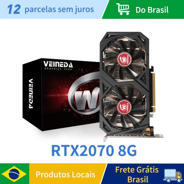 Veineda RTX 2070 8GB GDDR6 Placa de Vídeo para PC Gaming