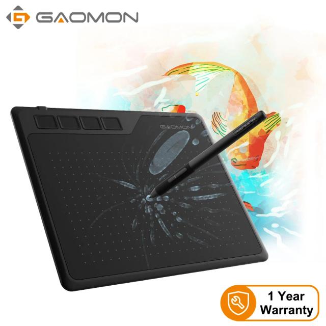 Mesa Digitalizadora GAOMON S620 6.5x4 Polegadas para Desenho e Jogos com 8192 Níveis de Sensibilidade da Caneta Sem Bateria