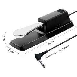 Piano sustentar pedal teclado amortecedor 6.35mm plug compatível órgão eletrônico midi teclados pianos pegada sustentar pedal - Image 6