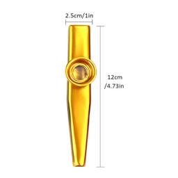 Flautas de metal Kazoo para instrumentos musicais, boa companhia para cavaquinho, violino, guitarra, piano, 6 cores, 12 peças - Image 2