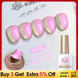 Born Pretty-Auroras Pink Cat Gel Esmalte Magnético, Brilho Brilhante, Semi Permanente, Soak Off Crystal, 10ml - Image 1