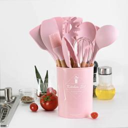 Escova espátula de sopa, colher de silicone com alça de madeira, espátula, raspador de massas, batedor de ovos, não aderente, panela, ferramentas de cozinha, utensílios de cozinha - Image 2