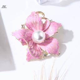 Broche de flor rosa para casamento, alfinetes grandes de lapela, moda coreana, cristal elegante, acessórios luxuosos - Image 2