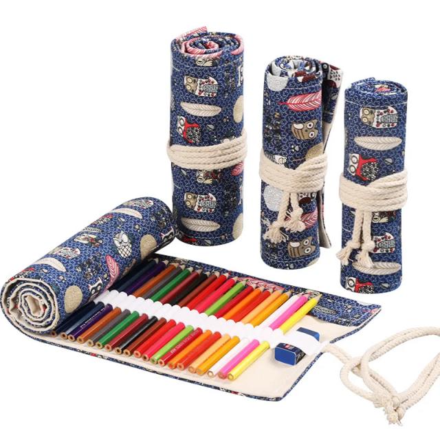 Bolsa de Lápis com 24 Buracos em Estilo Coreano - Perfeita para Artistas e Estudantes