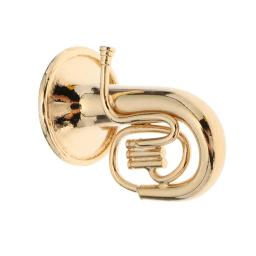 Tuba instrumento musical modelo, Golden Dollhouse decoração, 1:12 - Image 5