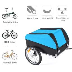 Acessórios de ciclismo dobrável bicicleta carga reboque reboque para acampamento pet cão bagagem transportar - Image 4