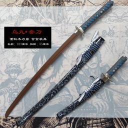 Conjunto de 2 espadas de treinamento samurai japonês katana e wakizashi, lâmina de madeira jacarandá/wengué, madeira dura sólida laccada saya, não afiada - Image 4