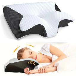 Borboleta-como memória espuma travesseiro, rebote lento, memória espuma, cervical, ortopédico, cama de massagem - Image 1