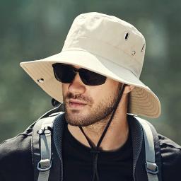 Novo chapéu de sol de aba larga masculino-à prova dwaterproof água proteção uv safari balde chapéu para pesca caminhadas escalada verão ao ar livre oversized - Image 1
