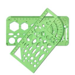 Plástico Kit Régua Modelo Desenho Medição Construção Réguas Desenho Geométrico para Elaboração Ilustrações Arquitetura - Image 2
