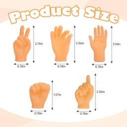 Mini borracha plana Little Finger Puppets, mãos minúsculas para crianças, Puppet Show, Prank Gag, festa de performance, Pet Gifts, 4pcs - Image 5