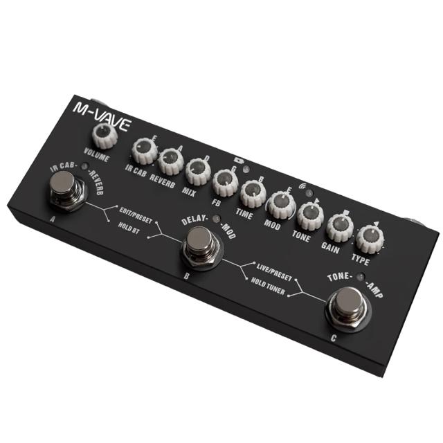 Efeitos Multi Pedal para Guitarra com Delay, Reverb e Simulação de Cabos