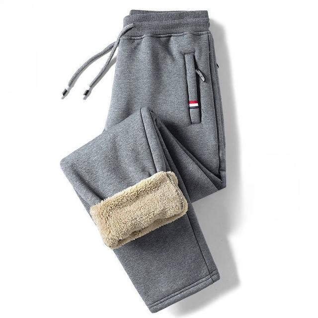 Calças Masculinas Confortáveis e À Prova de Vento com Forro de Veludo: Duráveis, Respirável e com Bolsos com Zíper para Inverno Quente