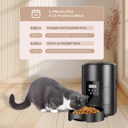 Alimentador automático inteligente Pet, gato e cão Food Dispenser, cronometrado suprimentos de alimentação, botão e aplicativo móvel, disponível disponível, 2L - Image 6