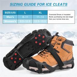 Botas de gelo para sapatos e botas de aço de tungstênio 10 studs tamanho grande anti deslizamento crampons para caminhadas botas sapatos de neve para mulher/homem - Image 2