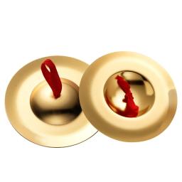 1 par de minipequenos pratos de mão de cobre para crianças, gongos, banda, instrumentos musicais rítmicos - Image 4