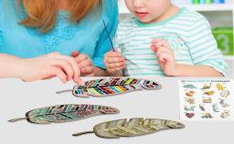 Kit de mosaico de vidro manchado para crianças, artesanato criativo, pena brilhante, DIY artes e ofícios, artesanato artesanal - Image 2