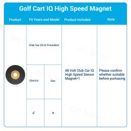 Ímã de sensor de alta velocidade IQ para carrinhos de golfe Club Cars DS Precedent Carryall 48 volts IQ com motores ADC - Image 5