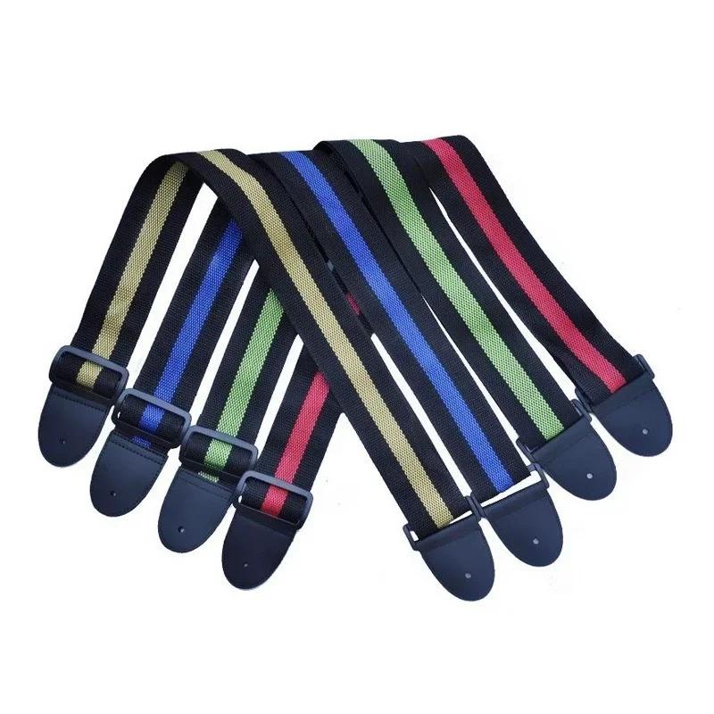 Correia de couro ajustável com bordado, acessórios para guitarra, folk acústico elétrico, moda, 3 cores - Image 1