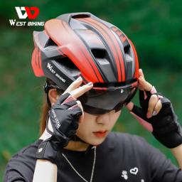 Bicicleta OCIDENTAL-Capacete de ciclismo com óculos de proteção para homens e mulheres, ajustável, lente viseira solar, MTB, bicicleta de estrada - Image 3